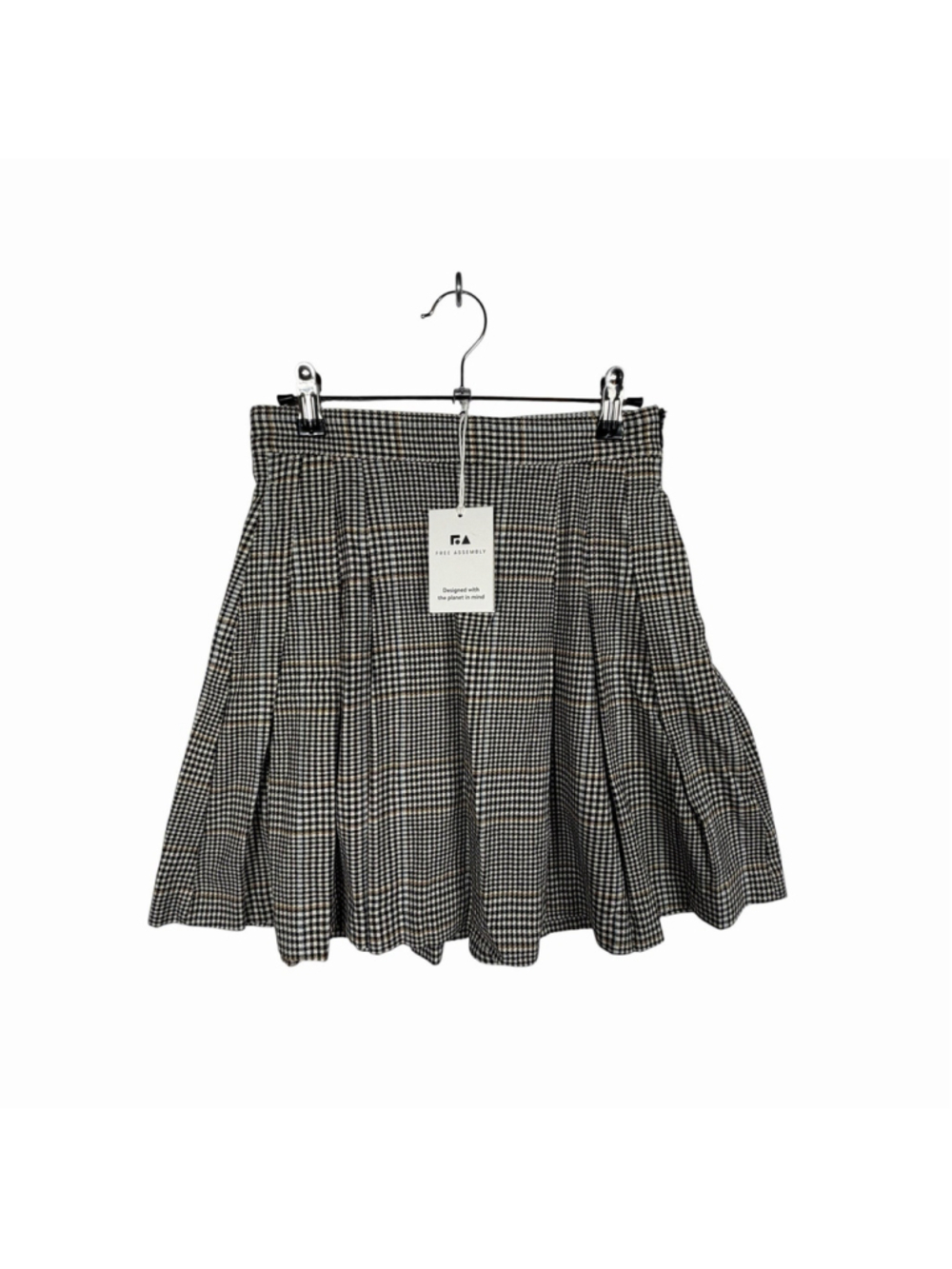 Free Assembly Plaid Pleated Mini Skirt Size 0 - Picture 2 of 10